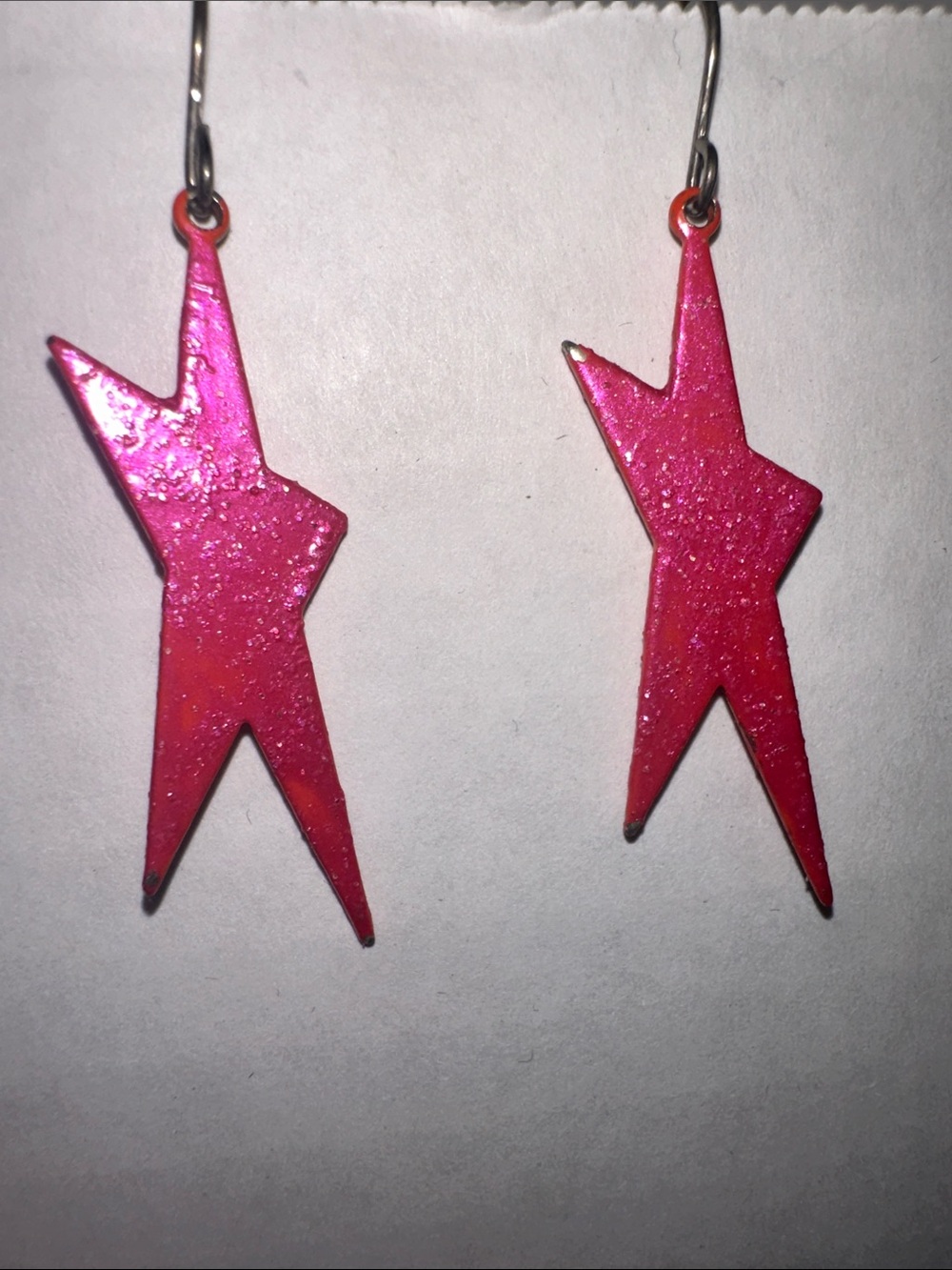Pink Starburst Earrings - Sparkle Accent